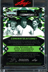 2023 Leaf Vibrance Cal Ripken Jr./Ryne Sandberg/Don Mattingly Triple Auto /10