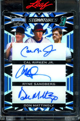 2023 Leaf Vibrance Cal Ripken Jr./Ryne Sandberg/Don Mattingly Triple Auto /10