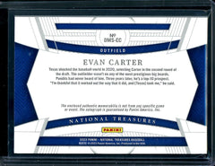 2023 Panini National Treasures Evan Carter Texas Patch Auto /99 Rangers