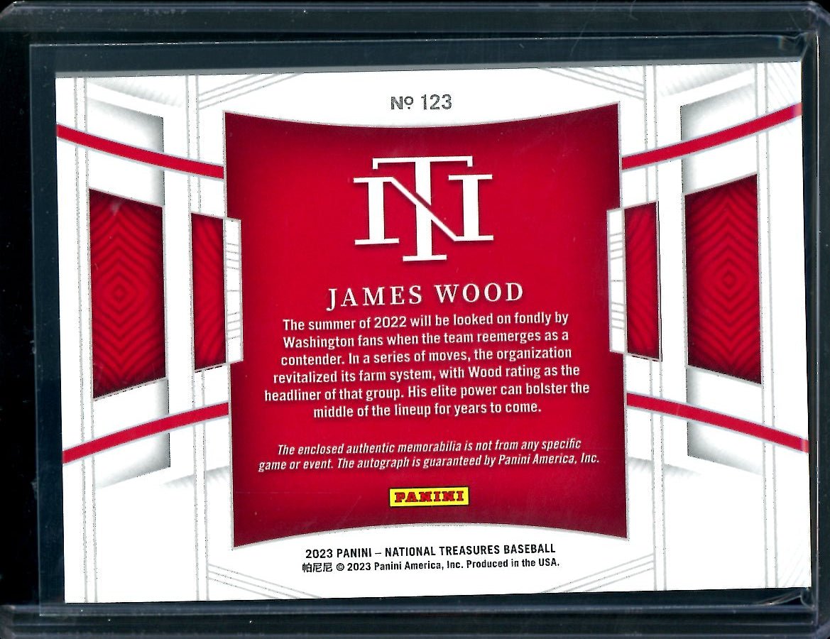 2023 Panini National Treasures James Wood Patch Auto /99 Nationals