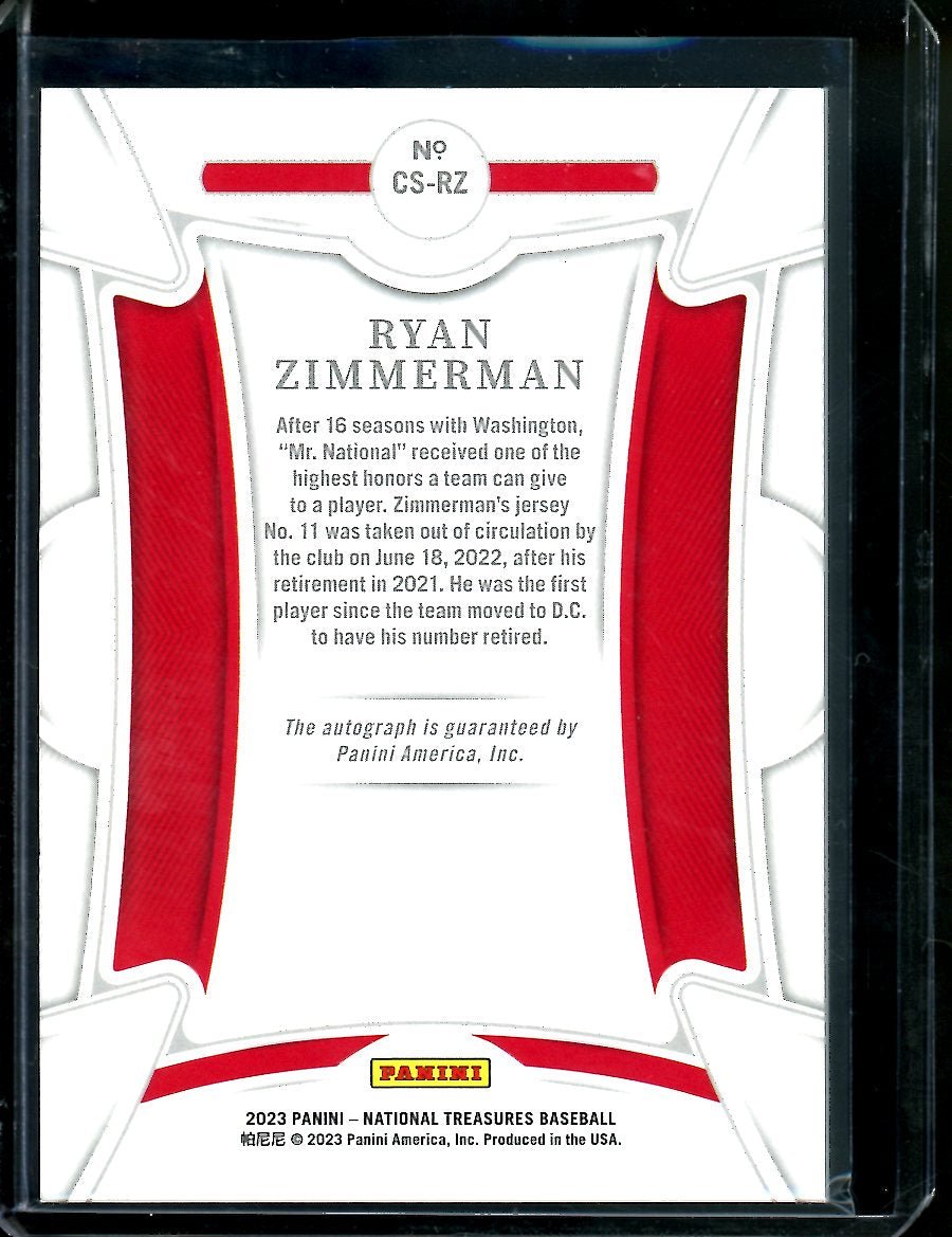2023 Panini National Treasures Ryan Zimmerman Century Signatures Auto /25 Nationals