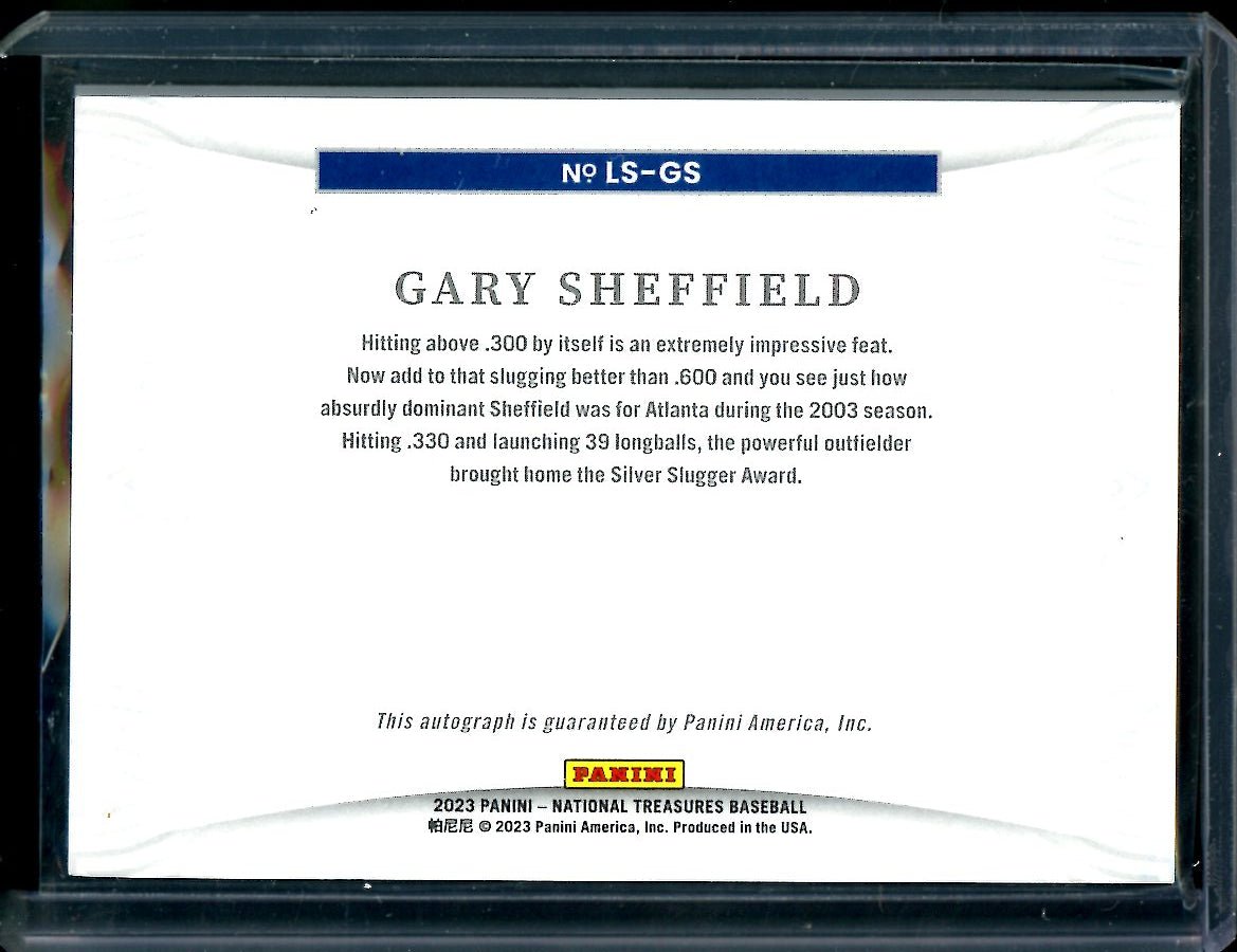 2023 Panini National Treasures Gary Sheffield Legacy Signatures Auto /25 Braves
