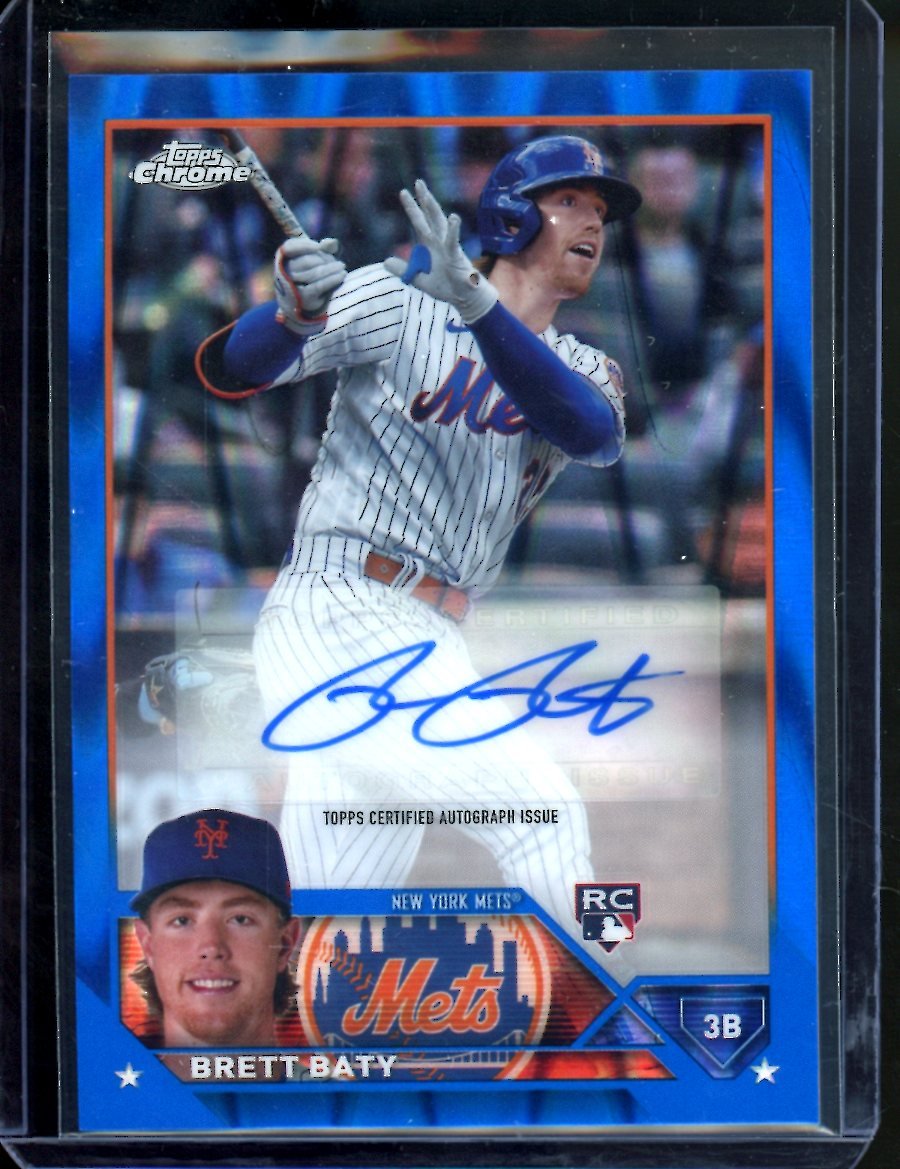 2023 Topps Chrome Brett Baty Rookie Blue Wave Auto /150 Mets