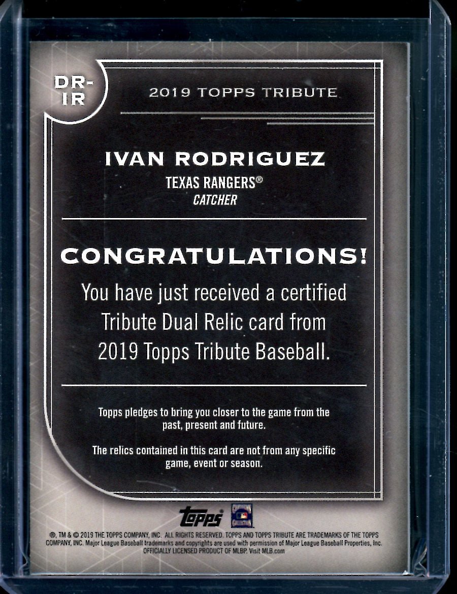 2019 Topps Tribute Ivan Rodriguez Game-Used Patch Red /10 Rangers