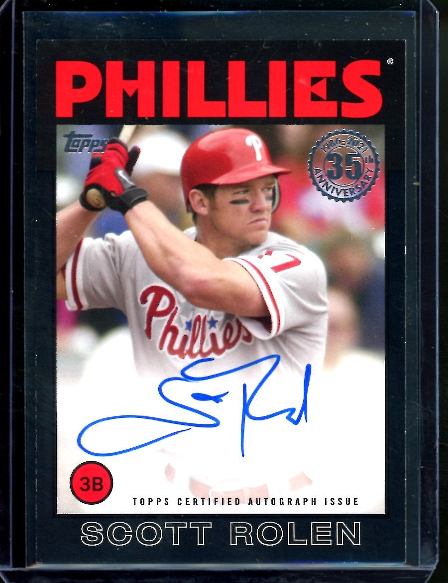 2021 Topps Scott Rolen 1986 Topps Auto /199 Phillies