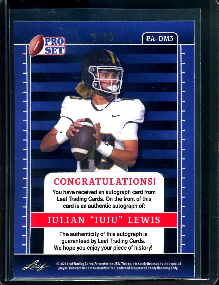 2023 Leaf Pro Set Metal Julian "JuJu" Lewis Rookie Auto Purple Mojo /10