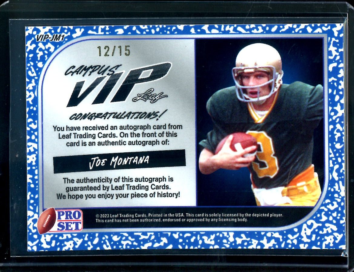 2023 Leaf Pro Set Metal Joe Montana Campus VIP Auto /15 Notre Dame