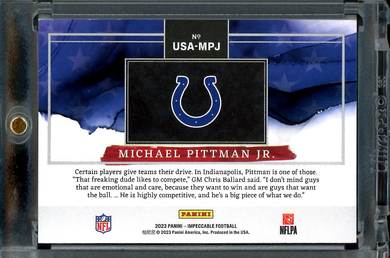 2023 Panini Impeccable Michael Pittman Jr. Troy Silver Oz. Bar /20 Colts