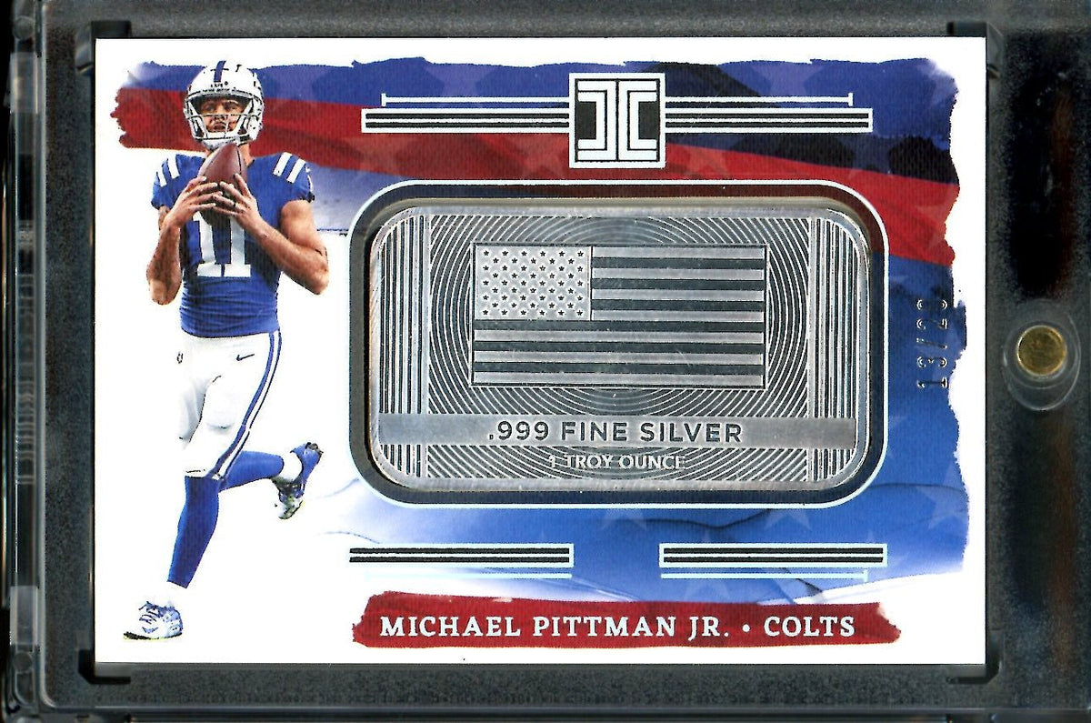 2023 Panini Impeccable Michael Pittman Jr. Troy Silver Oz. Bar /20 Colts