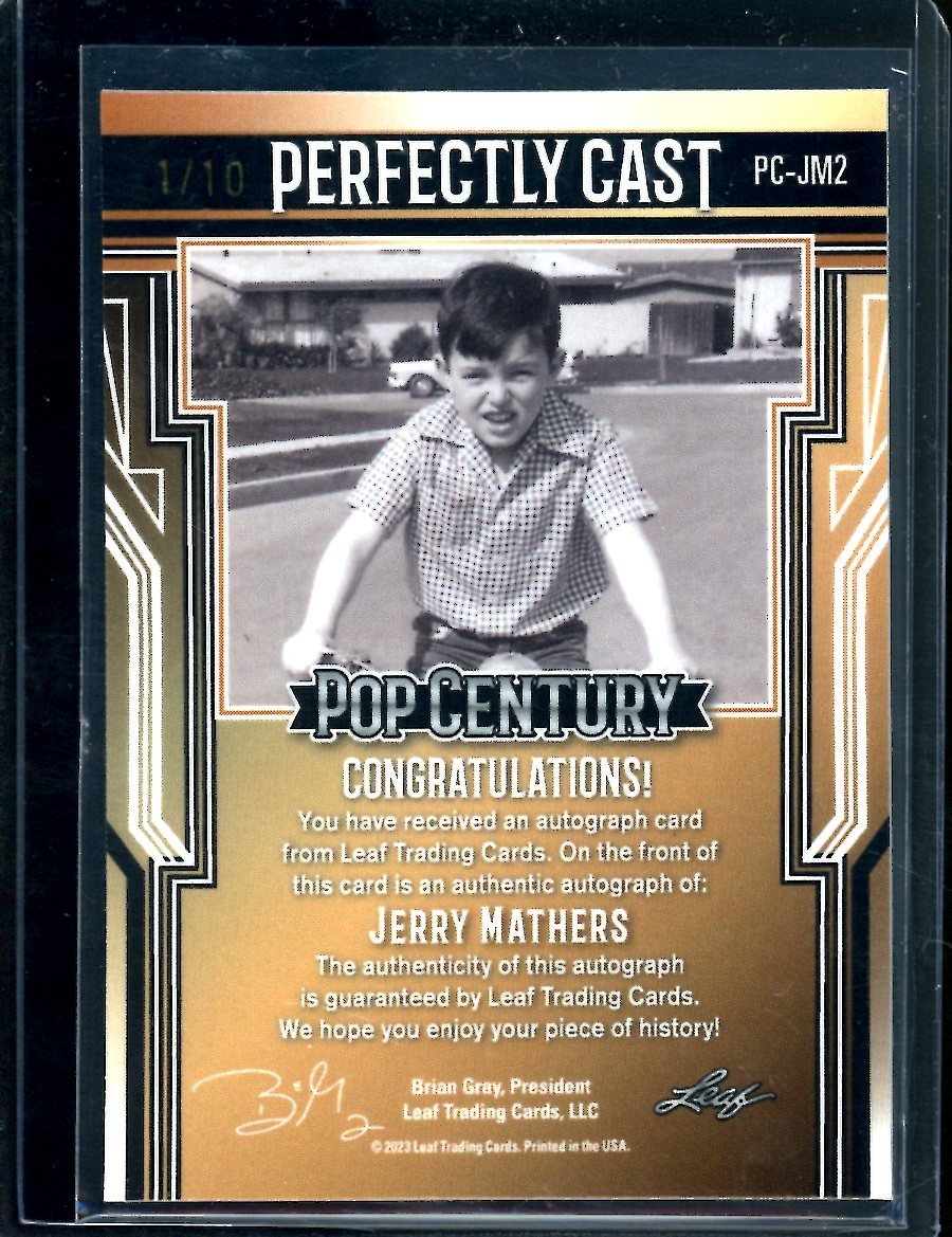 2023 Leaf Pop Century Jerry Mathers Perfectly Cast Auto Blue /10