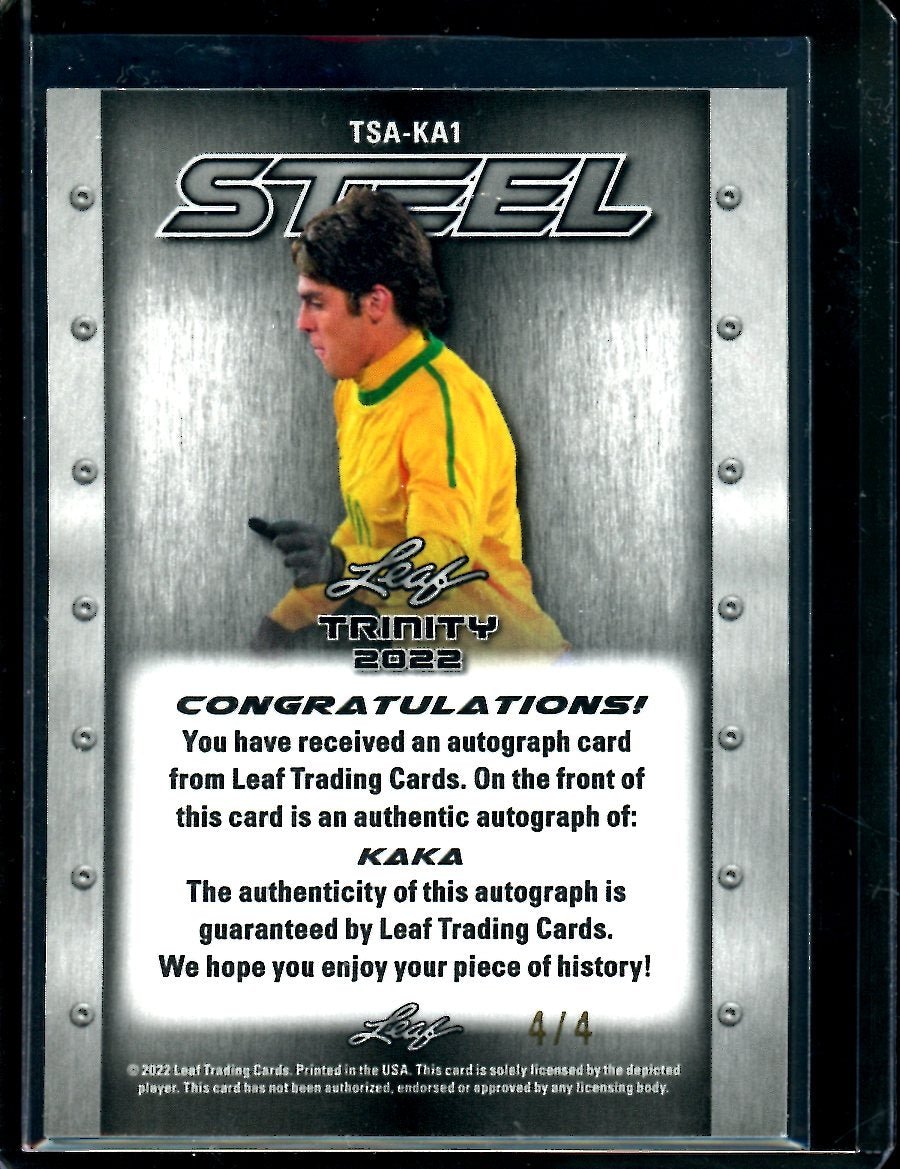 2022 Leaf Trinity Soccer Kaka Steel Auto /4