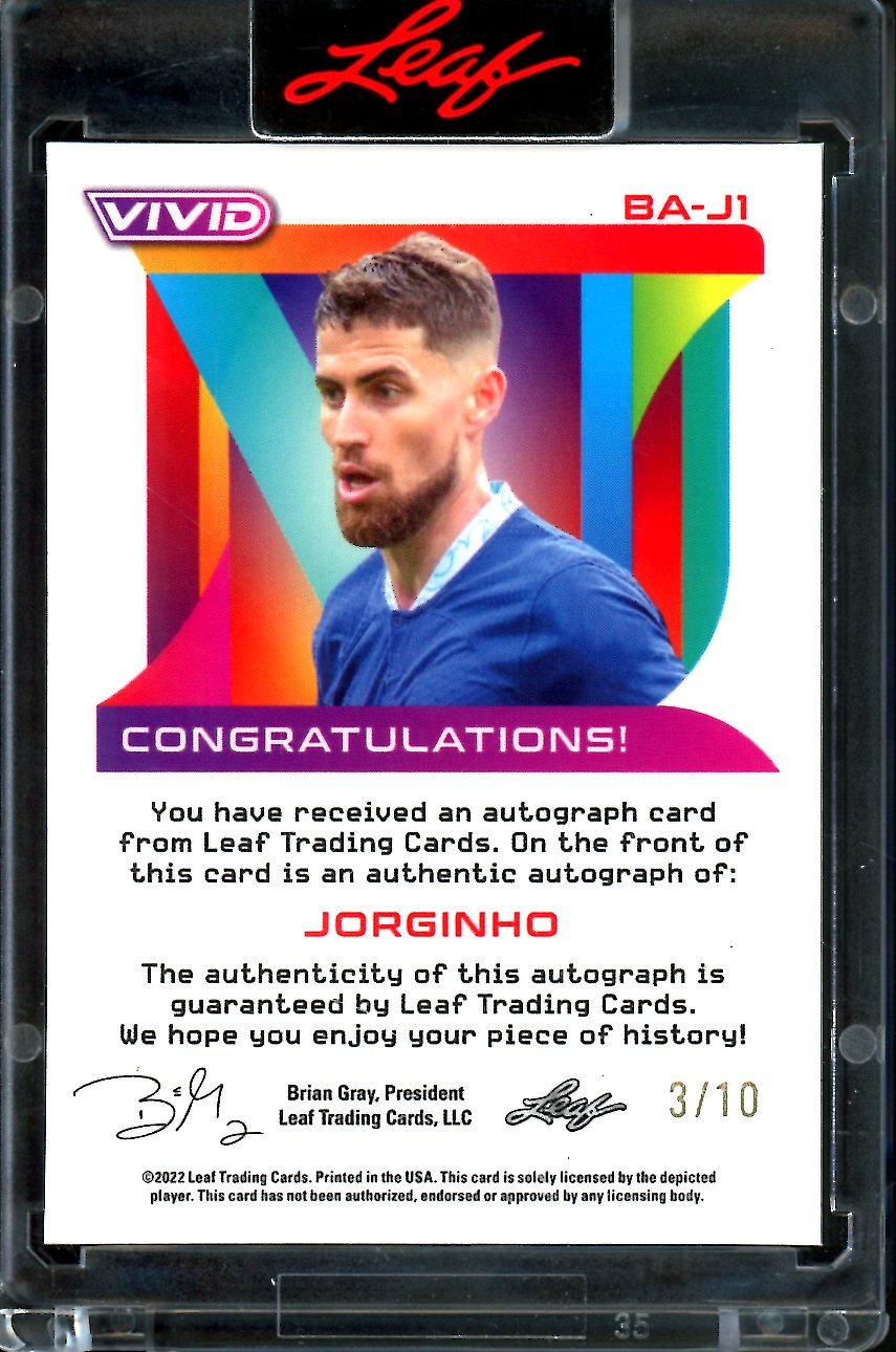 2022 Leaf Vivid Soccer Jorginho Auto /10
