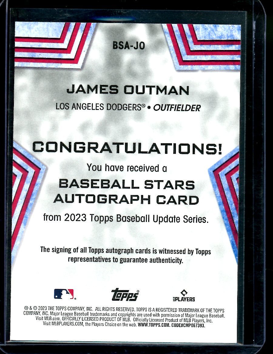 2023 Topps James Outman Rookie Auto Dodgers