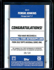 2022 Topps Fergie Jenkins Baseball Stars Auto Gold /50 Cubs