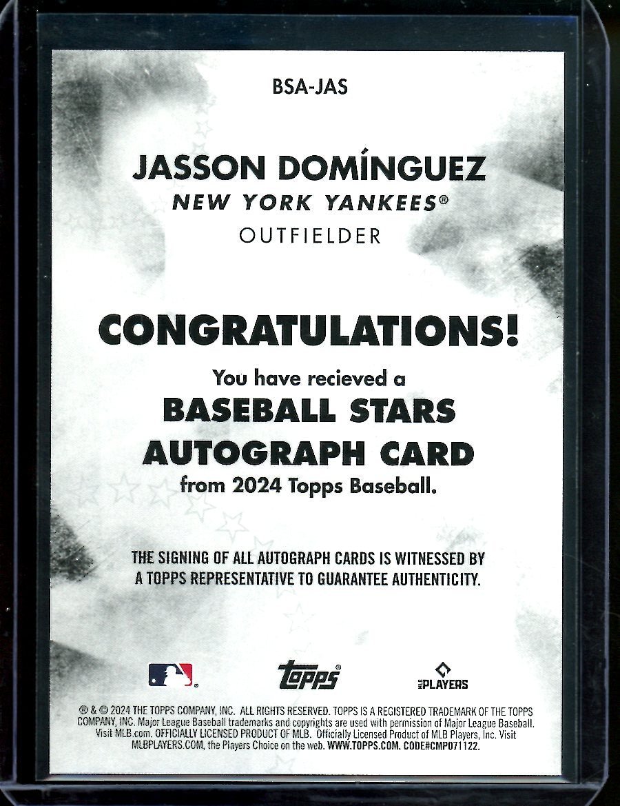 2024 Topps Series 1 Jasson Dominguez Rookie Auto Yankees