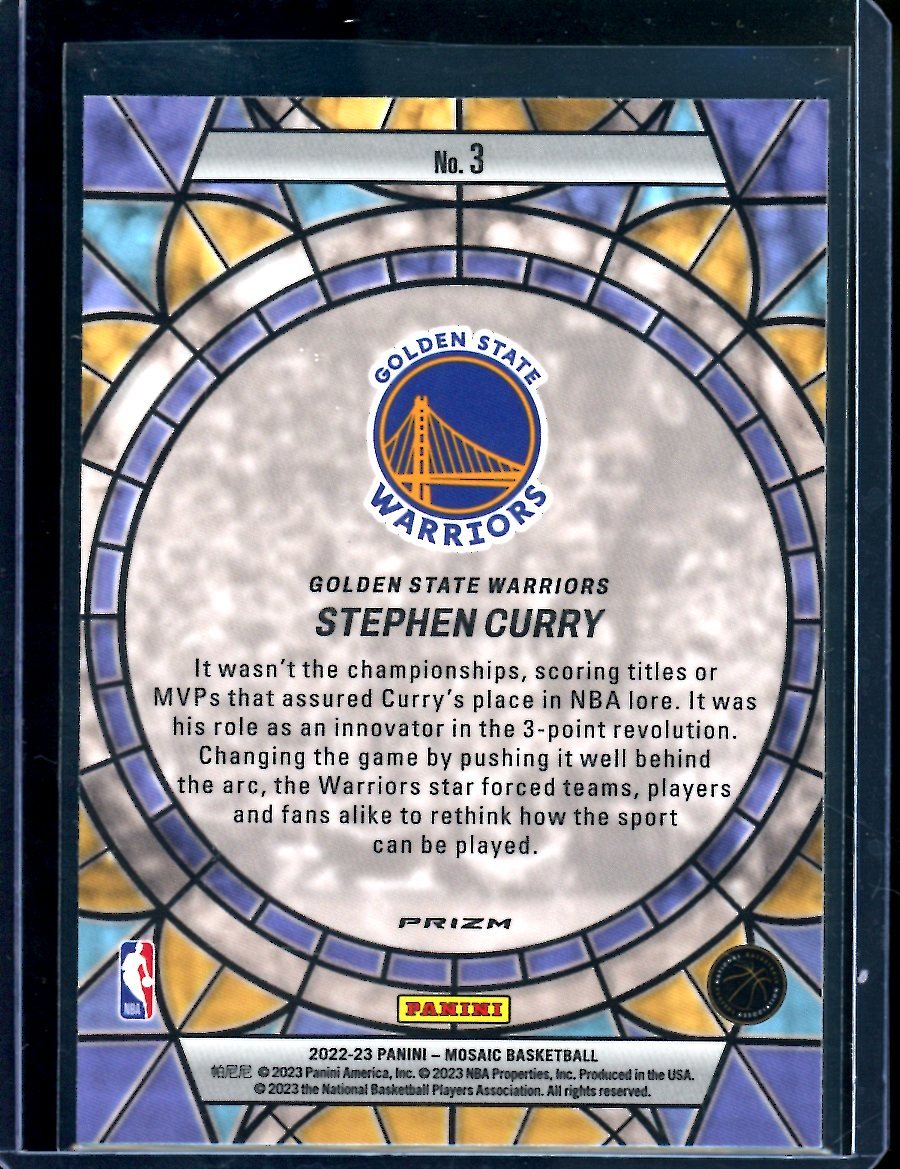 2022/23 Panini Mosaic Stephen Curry Stained Glass SSP Warriors