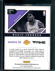 2012/13 Panini Absolute Magic Johnson Marks of Fame Auto /49 Lakers
