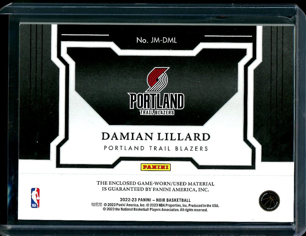 2022/23 Panini Noir Damian Lillard Jumbo Materials Patch /99 Trail Blazers