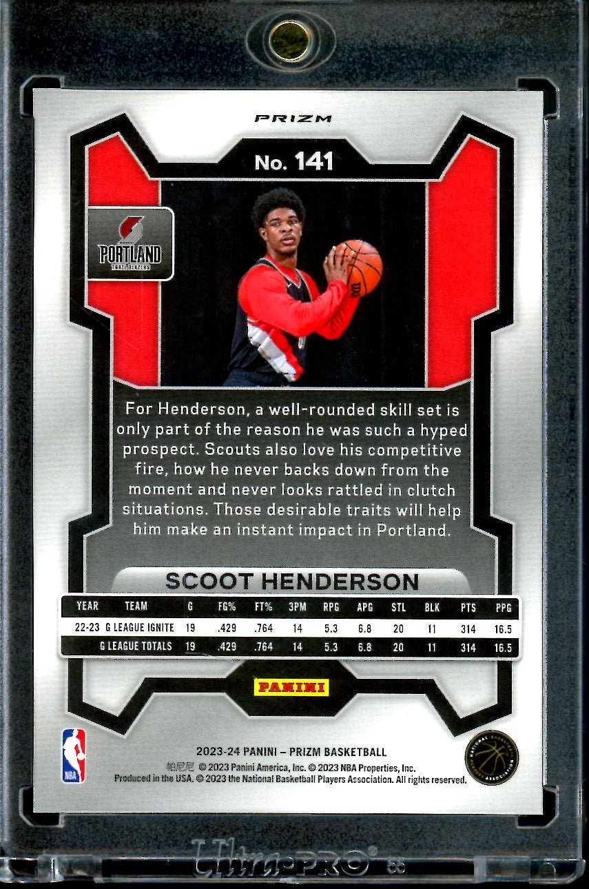 2023/24 Panini Prizm Scoot Henderson Rookie Snakeskin SSP Trail Blazers