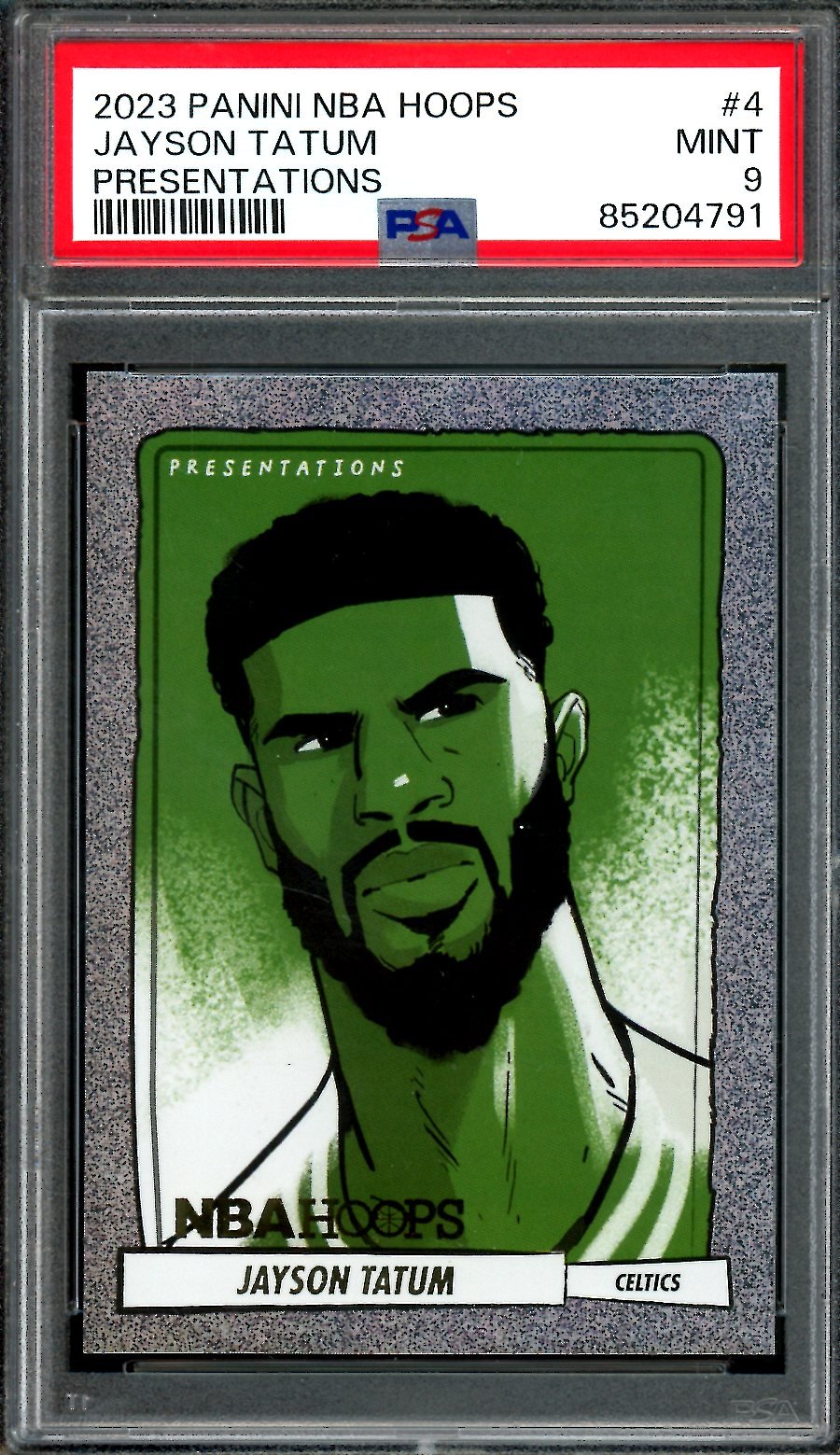 2023/24 Panini NBA Hoops Jayson Tatum Presentations SSP PSA 9 Celtics