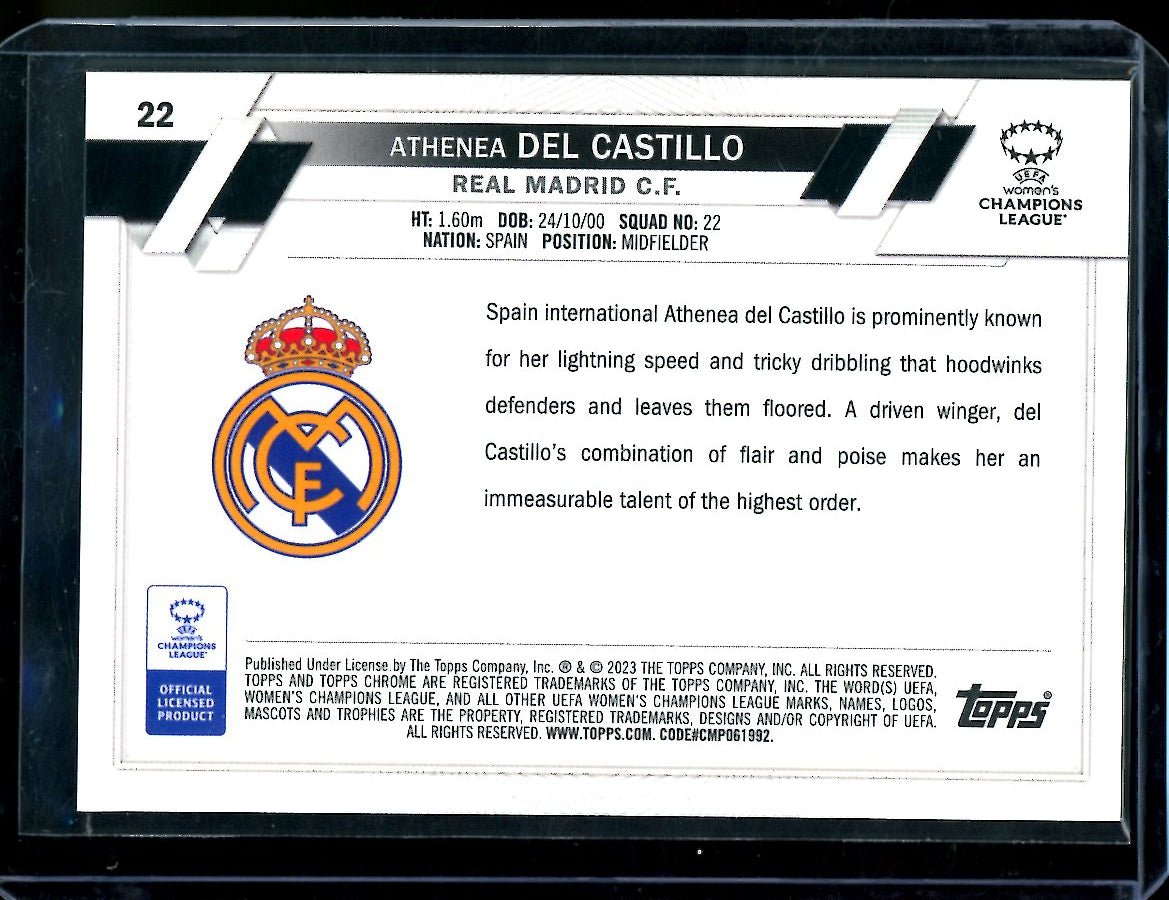 2023 Topps Chrome Athenea Del Castillo Gold /50 Real Madrid