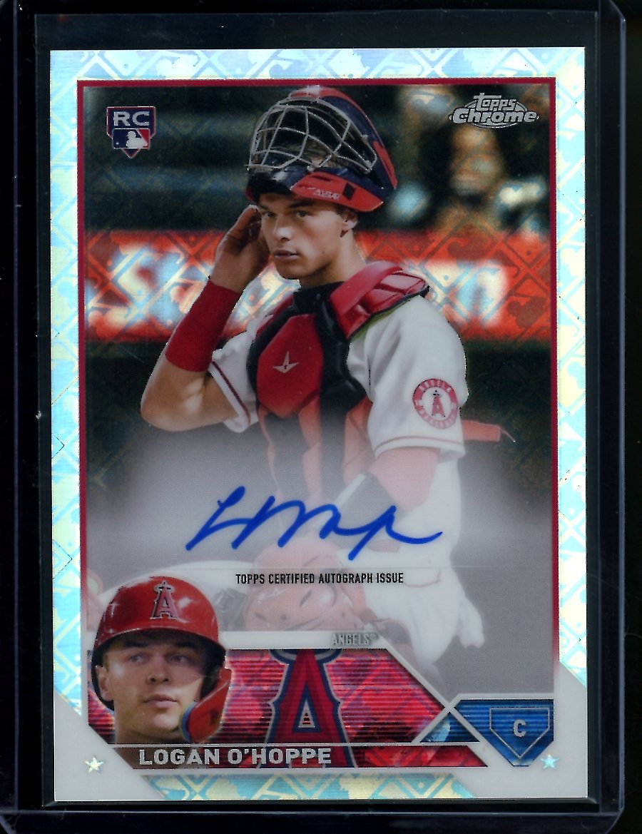 2023 Topps Chrome Logan O'Hoppe Rookie Logofractor Auto Angels