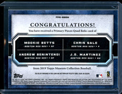 2019 Topps Museum Mookie Bets/Chris Sale/Andrew Benintendi/J.D. Martinez Quad Patch /75 Red Sox