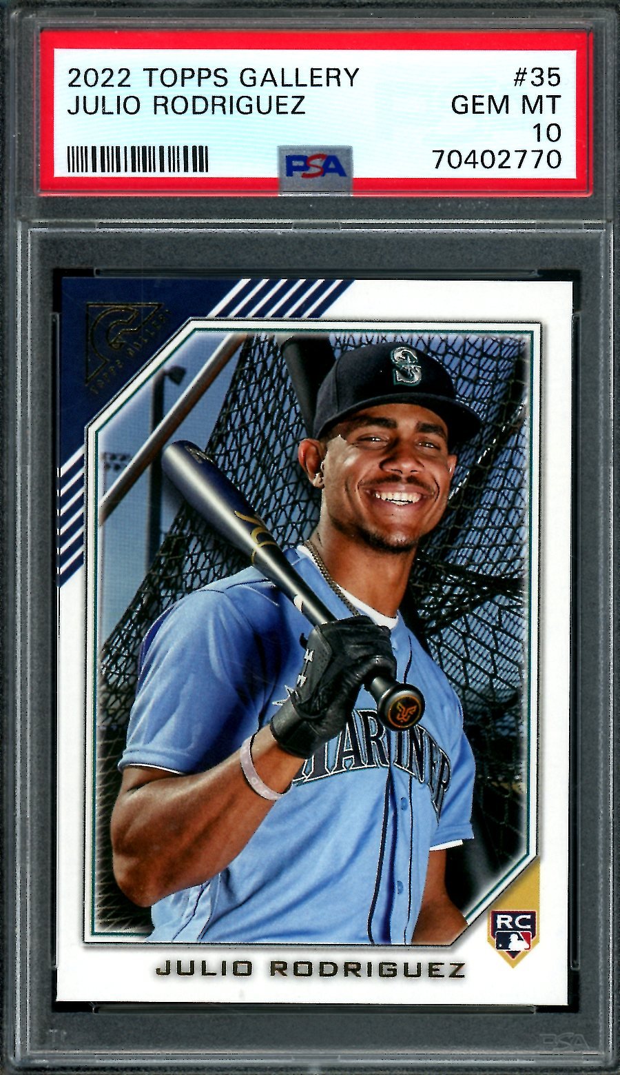 2022 Topps Gallery Julio Rodriguez Rookie PSA 10 Mariners