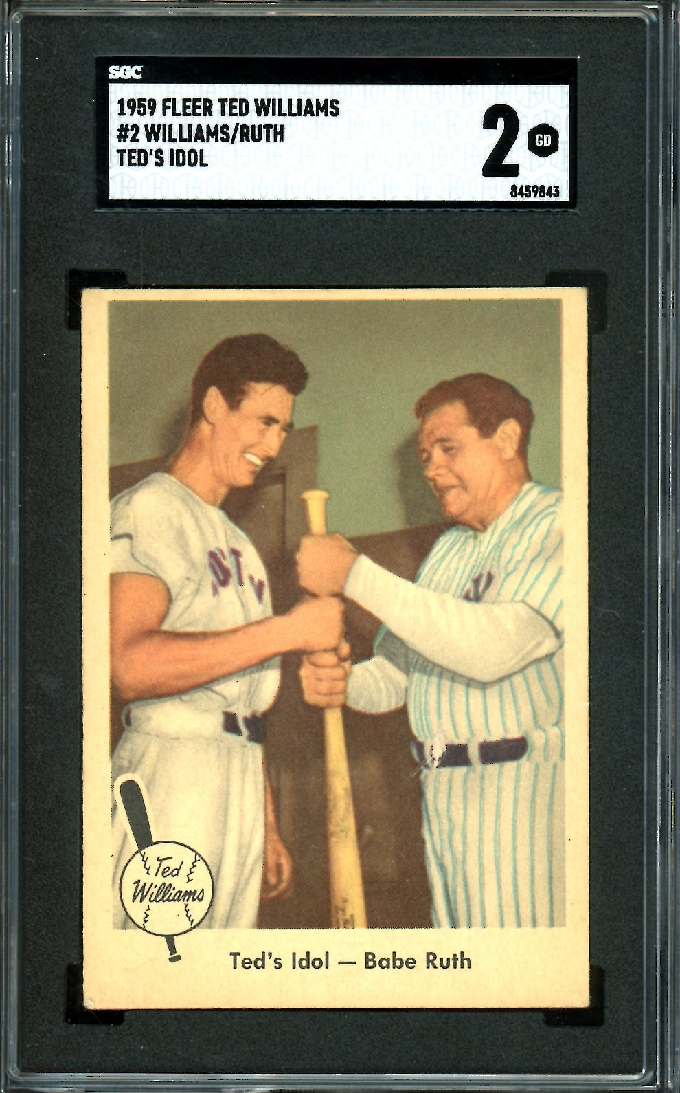 1959 Fleer Ted Williams/Babe Ruth "Ted's Idol" SGC 2 Red Sox