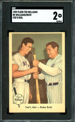 1959 Fleer Ted Williams/Babe Ruth "Ted's Idol" SGC 2 Red Sox