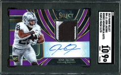 2019 Panini Select Josh Jacobs Rookie RPA Purple /25 SGC 9 Raiders