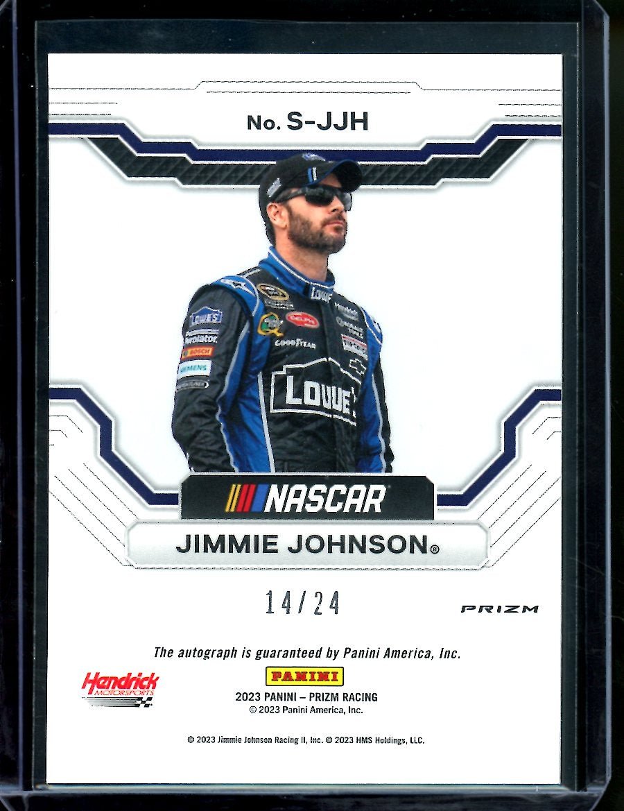 2023 Panini Prizm Racing Jimmie Johnson Scripts Auto Rainbow /24 NASCAR