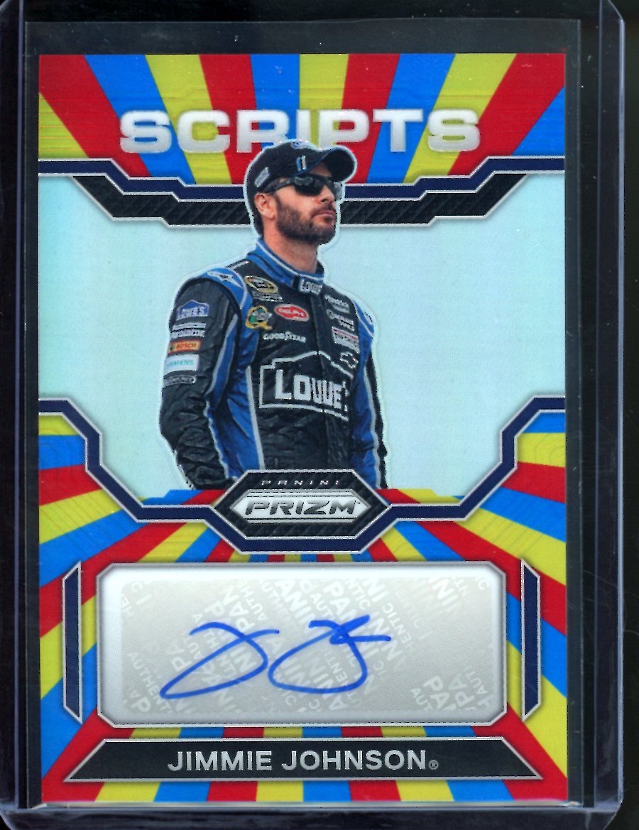 2023 Panini Prizm Racing Jimmie Johnson Scripts Auto Rainbow /24 NASCAR
