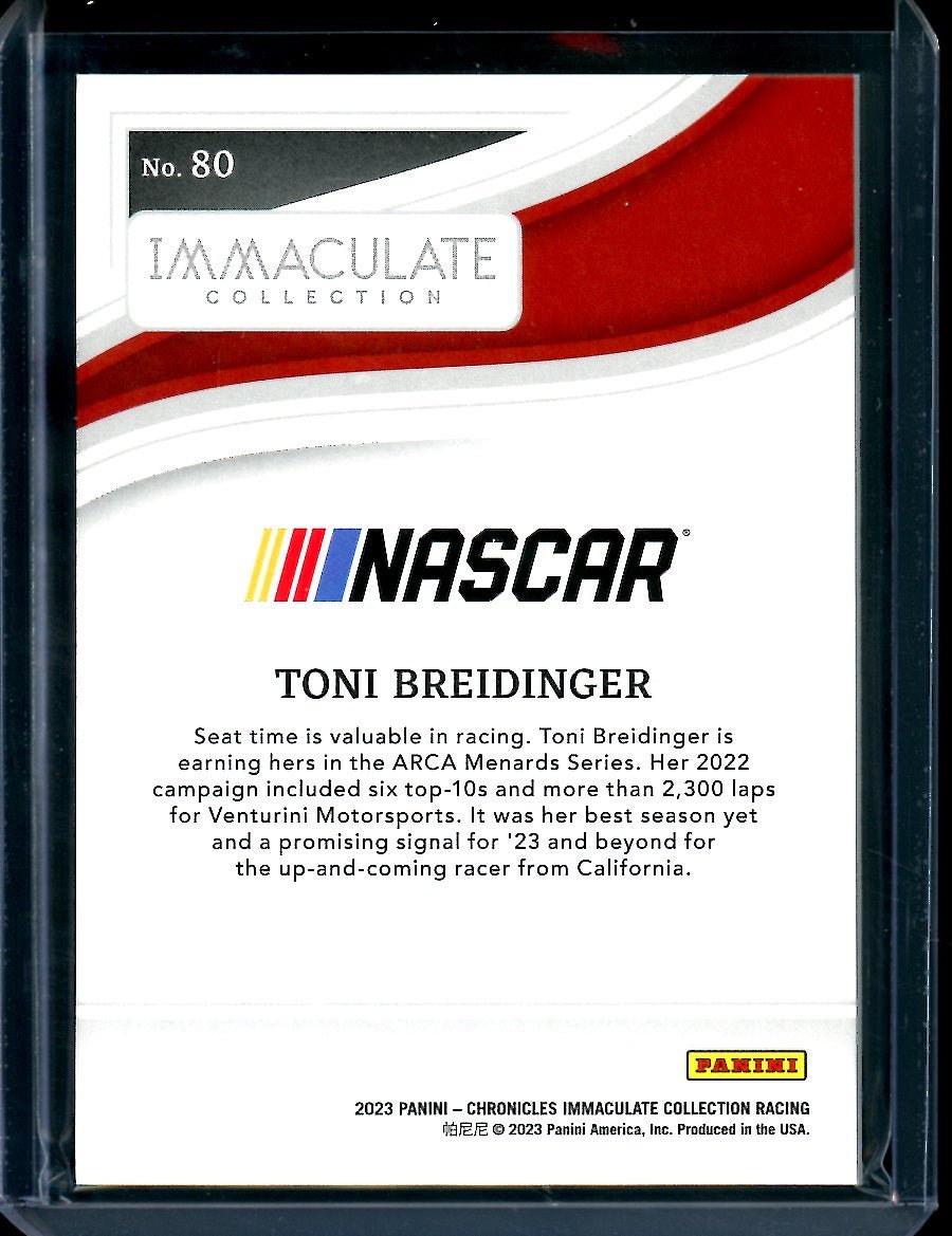 2023 Panini Chronicles Racing Immaculate Toni Breidinger Silver Holo /10 NASCAR