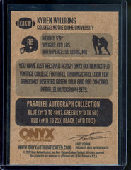 2021 Onyx Vintage Kyren Williams Blue Auto Notre Dame
