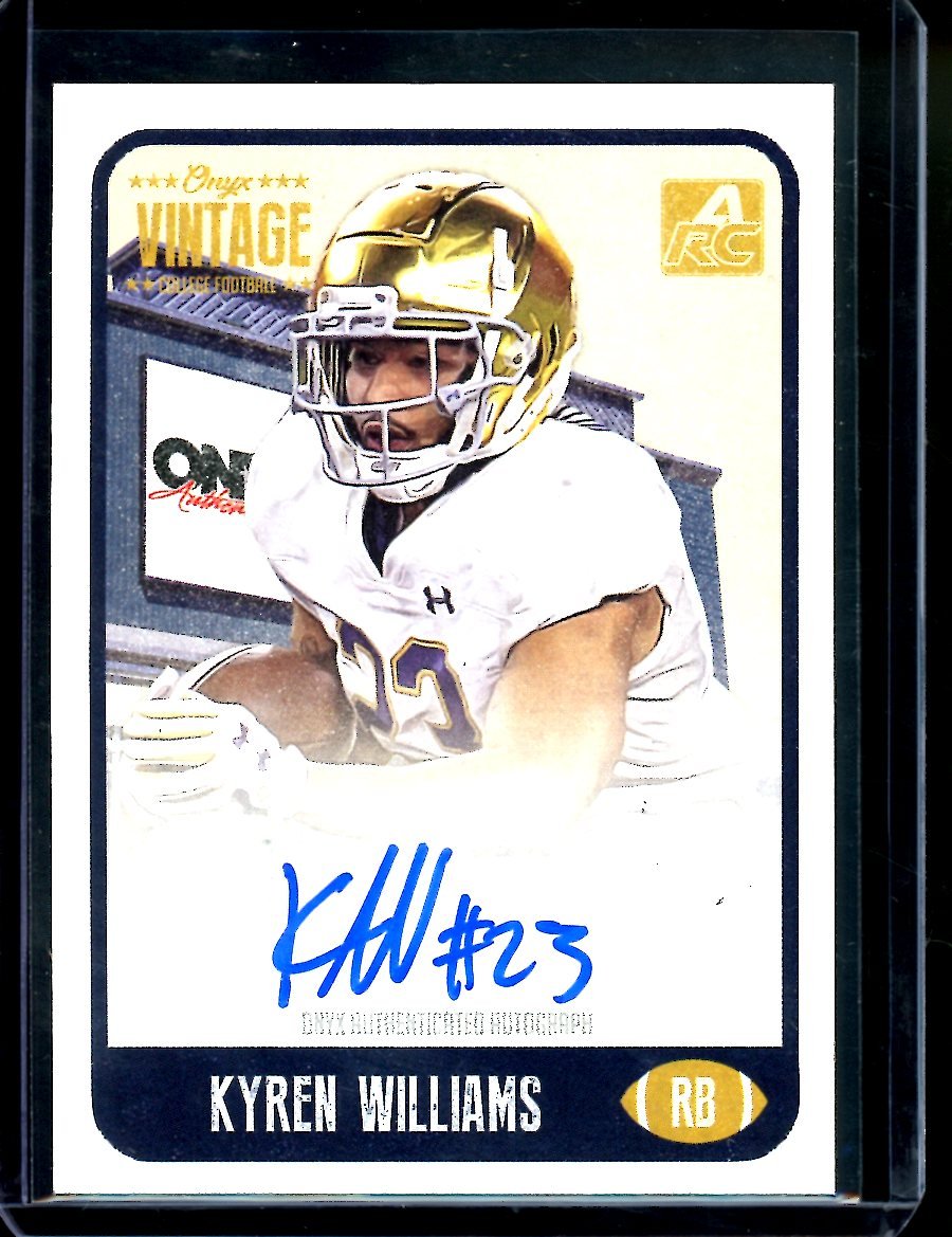 2021 Onyx Vintage Kyren Williams Blue Auto Notre Dame