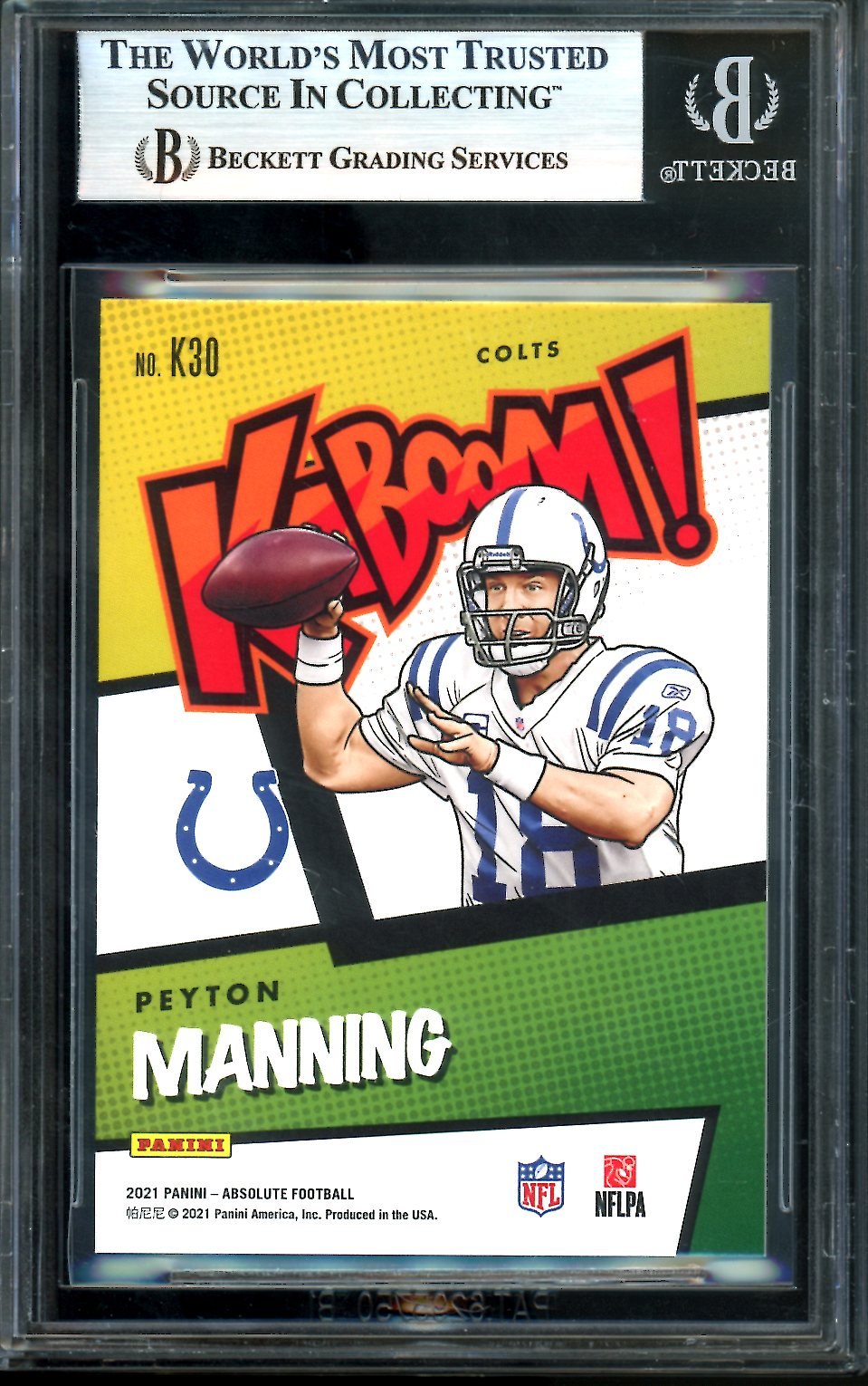2021 Panini Absolute Peyton Manning Kaboom! BGS 9 Colts