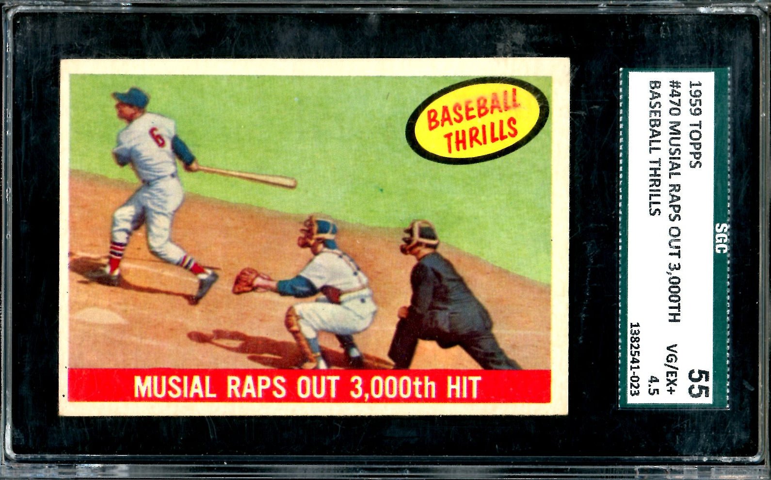1959 Topps Stan Musial #470 Baseball Thrills SGC 4.5 Cardinals