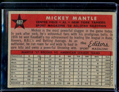 1958 Topps Mickey Mantle All Star Selections #487 Yankees 6