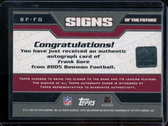 2005 Bowman Frank Gore Signs Of The Future Auto Red 49ers