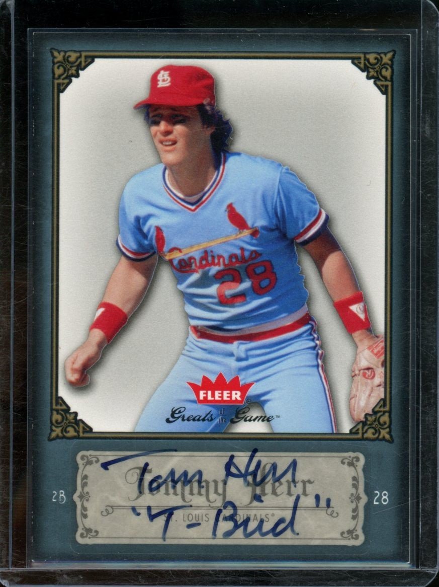 2006 Fleer Tommy Herr Greats Of The Game "T-Bud" Auto Cardinals