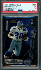 1997 Topps Stadium Club Emmitt Smith Triumvirate PSA 5 Cowboys