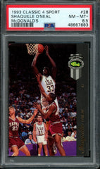 1993 Classic 4 Sport Shaquille O'Neal McDonald's PSA 8.5 Tigers