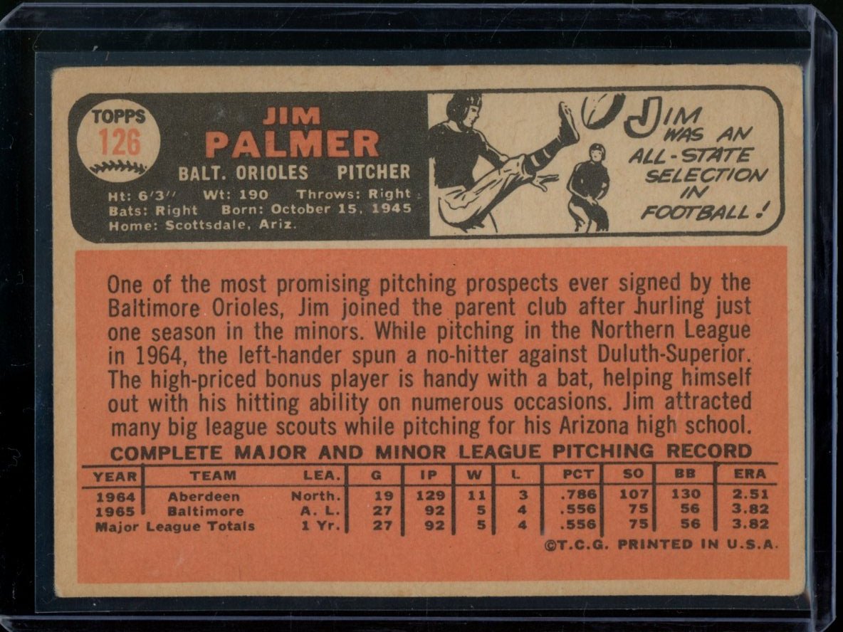 1966 Topps Jim Palmer #126 Orioles