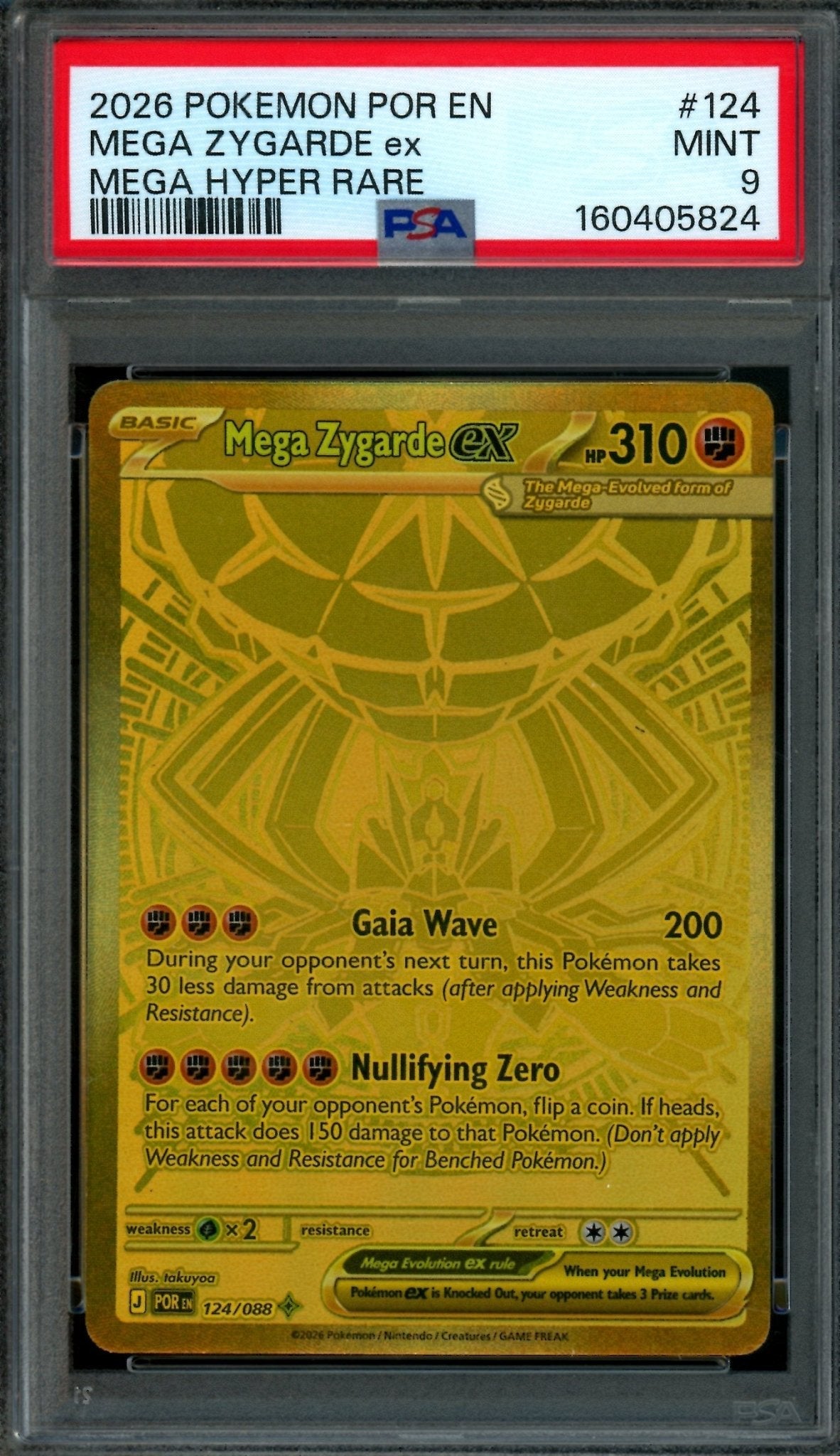 2026 Pokemon Perfect Order Mega Zygarde EX 124/088 PSA 9