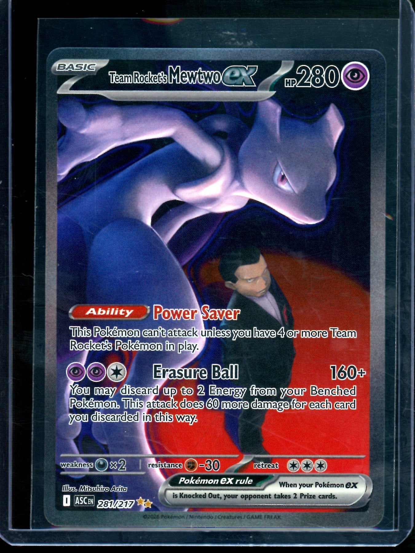 2026 Pokemon Ascended Heroes Team Rocket's Mewtwo EX 281/217
