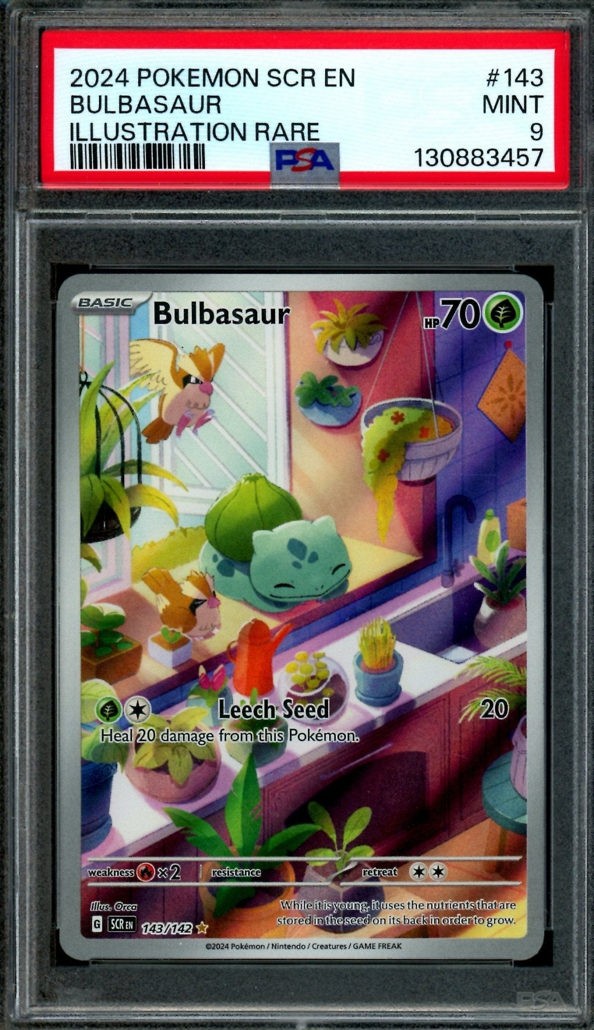 2024 Pokemon Stellar Crown Bulbsaur 143/142 PSA 9