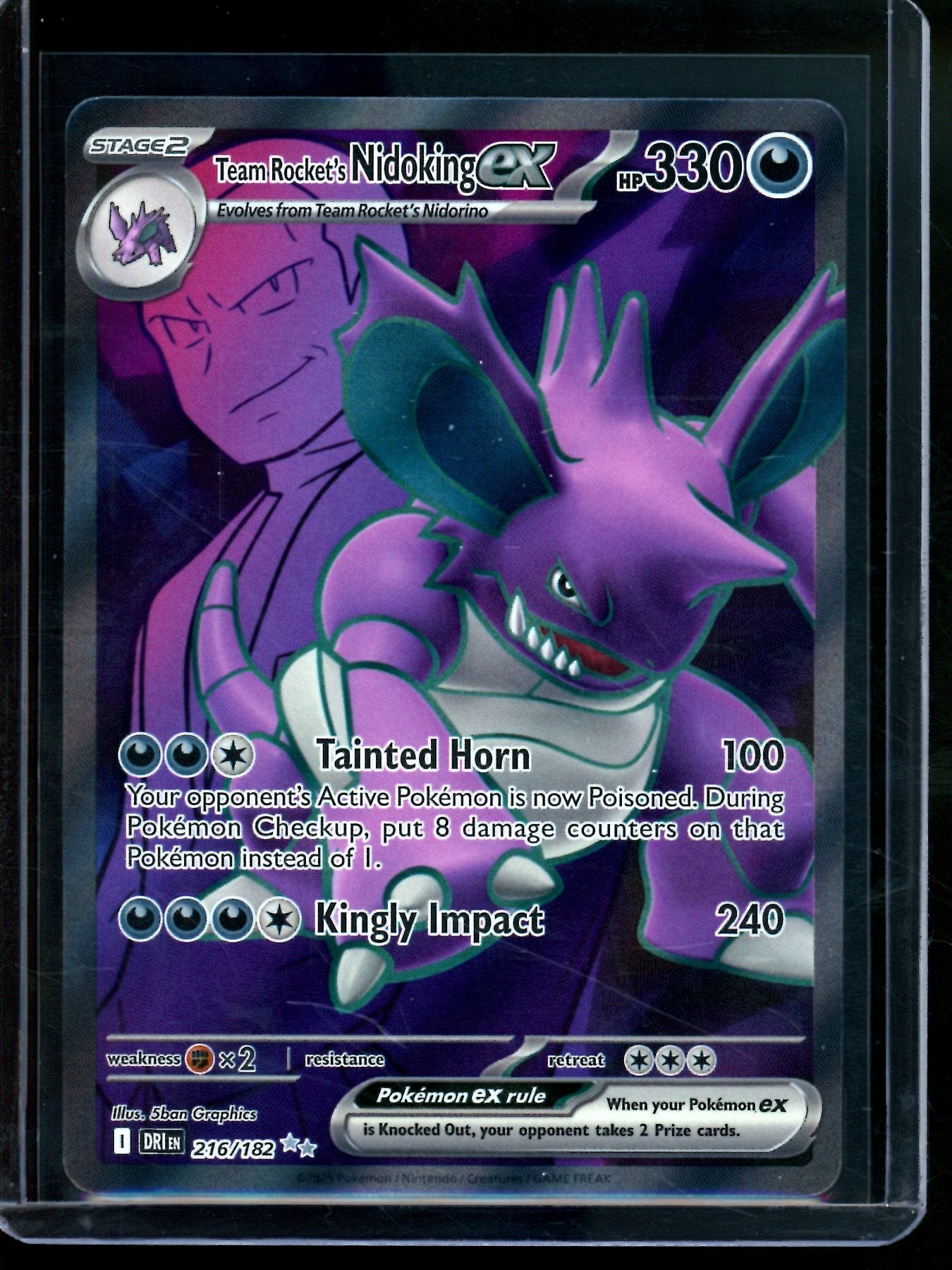 2025 Pokemon Destined Rivals Team Rocket's Nidoking EX 216/182