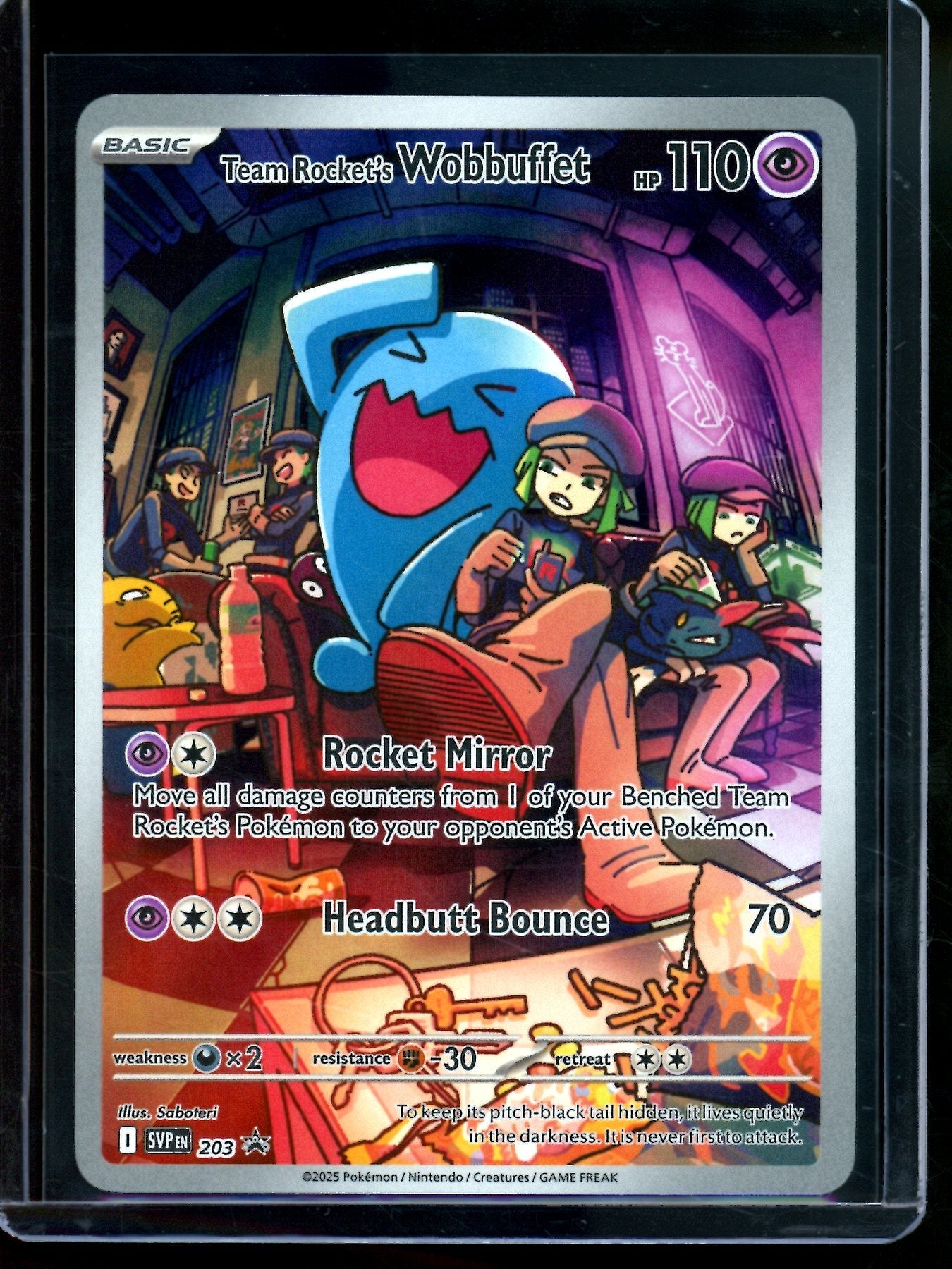2025 Pokemon Scarlet and Violet Team Rocket's Wobbuffet 203 Promo